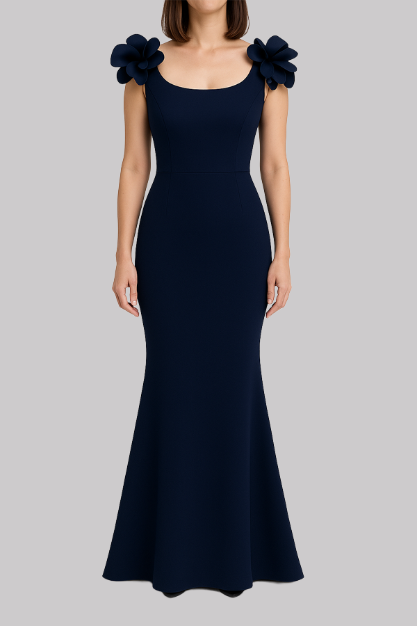 Floral Shoulder Mermaid Gown