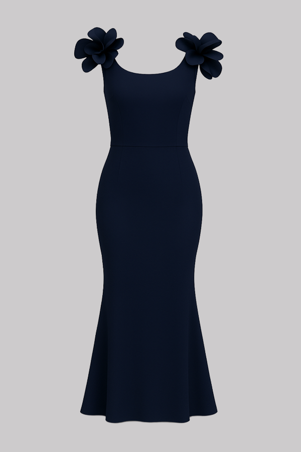 Floral Shoulder Mermaid Gown