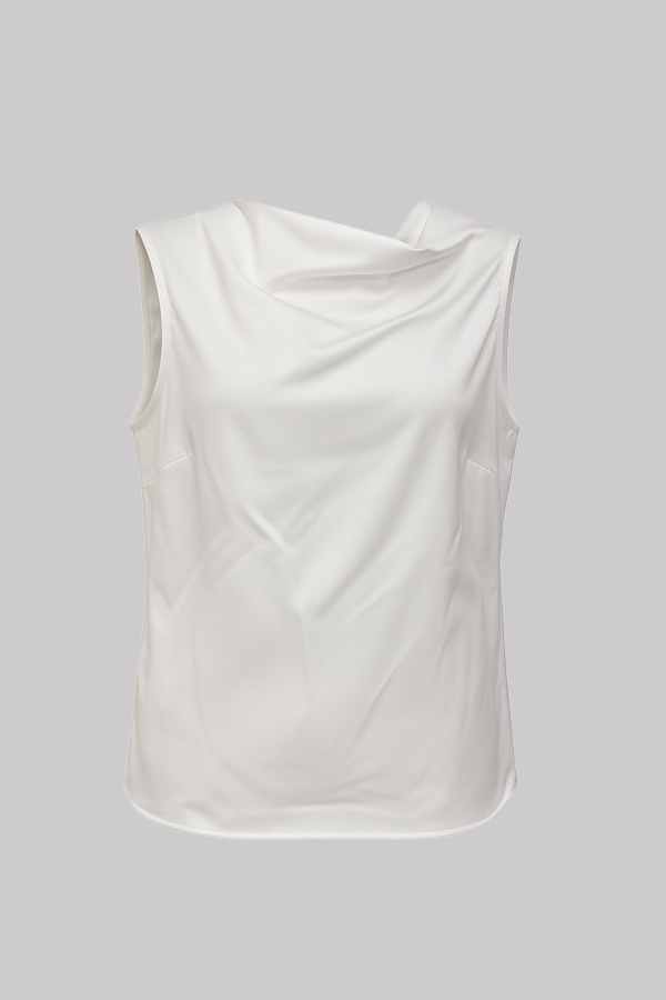 Draped Neck Sleeveless Top (Plus Size)