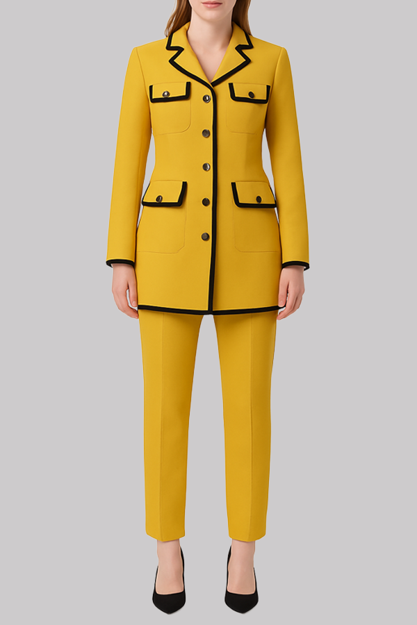 Mustard Yellow Pocket Detail Pantsuit