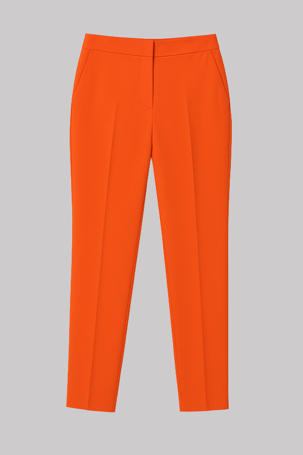 Orange Houndstooth Belted Pantsuit