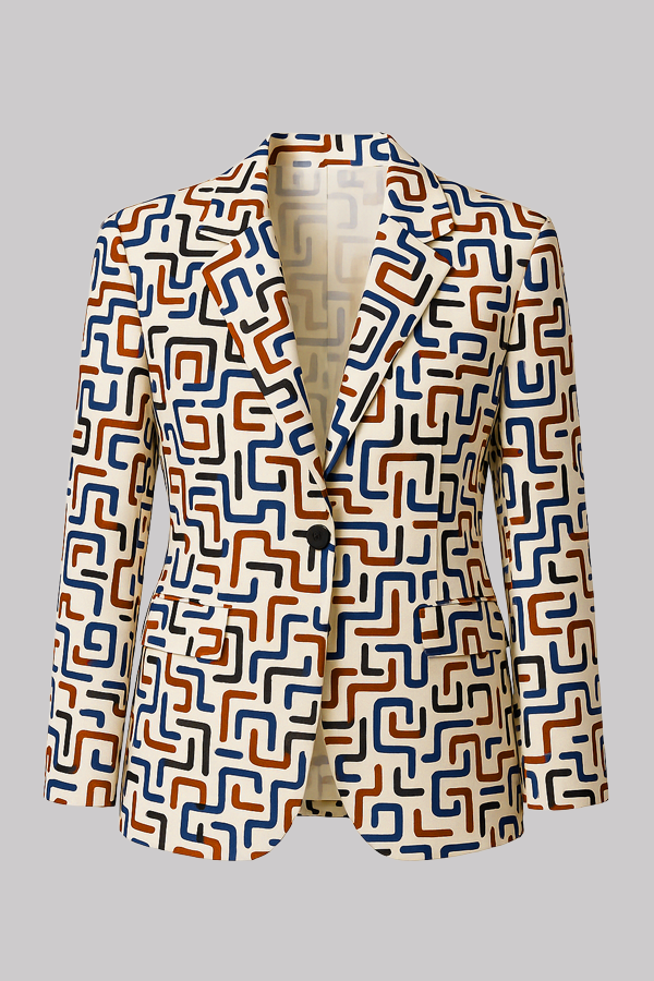Multicolor Zigzag Pattern Pantsuit