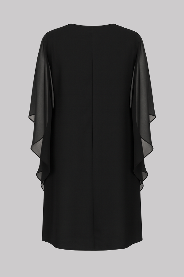 Elegant Cape Sleeve Shift Dress (Plus Size)