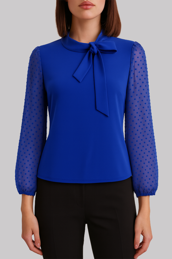 Chiffon Tie-Neck Blouse