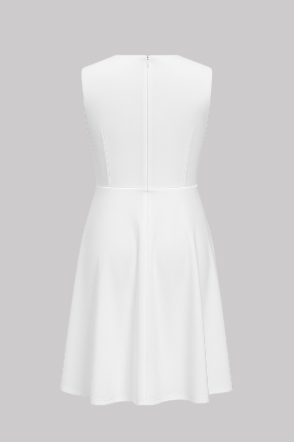 Sleeveless Bow Detail A-Line Dress