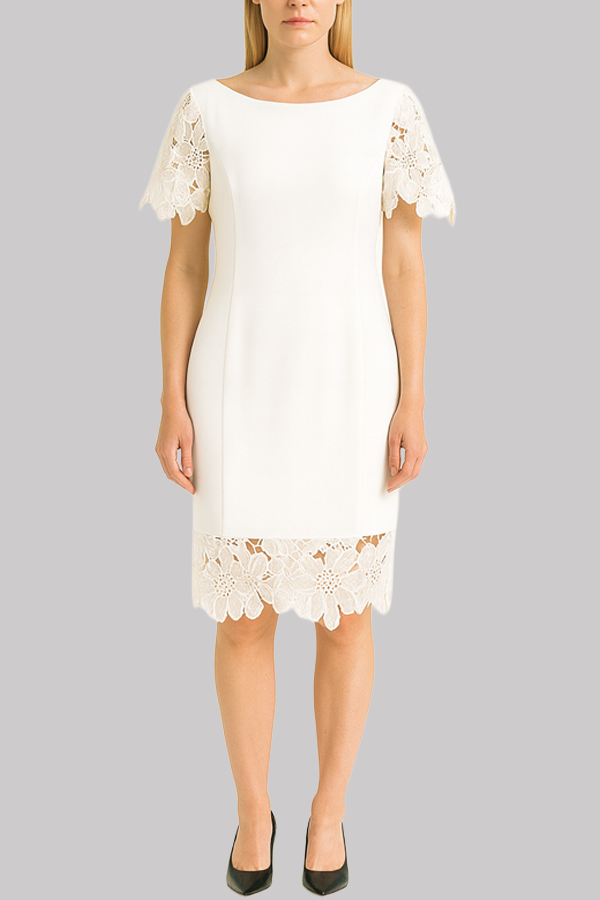 Lace Trim Sheath Dress