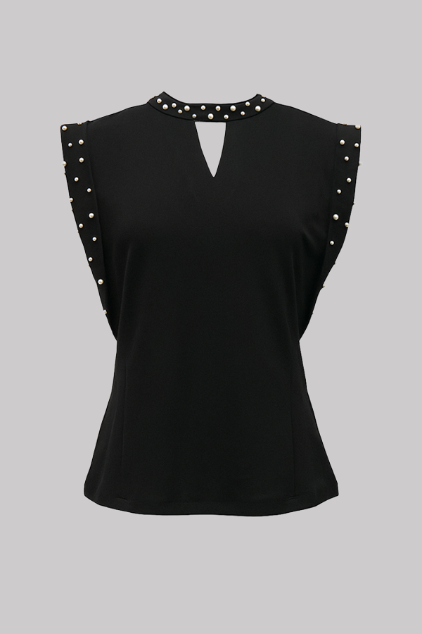 Studded Keyhole Sleeveless Top