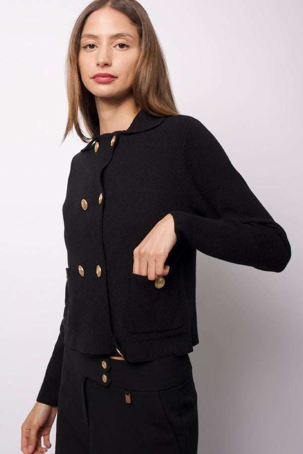 Carme Double Breasted Knit Cardigan