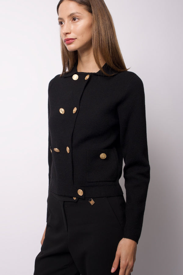 Carme Double Breasted Knit Cardigan