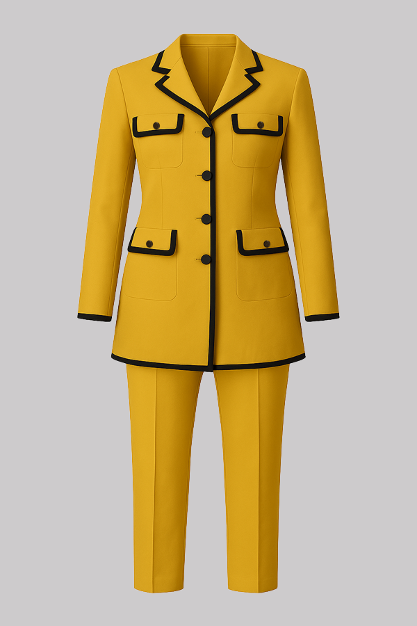 Mustard Yellow Pocket Detail Pantsuit